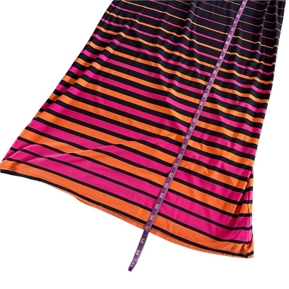 Y2K Roz & Ali stretchy Striped Maxi Dress with Belt USA beach summer sz 4 #961 - Picture 8 of 13